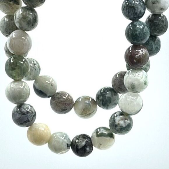 Moss Agate 8mm NEW stretch bracelet beaded bracelet 7” stretch crystal healing t - Picture 3 of 11